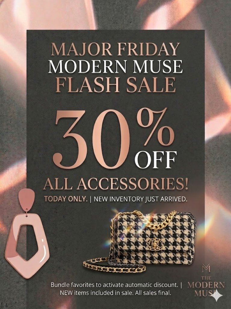 Friday Flash Sale On All Assessories  Shoes Jewelry Handbags Belts Etc